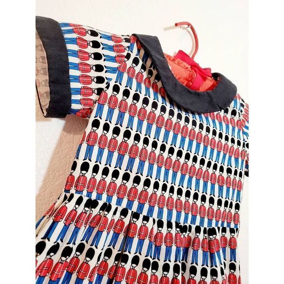 Vintage Handmade Dress London Toddler Size 2T  Back Zipper Round Collar Homemade - Picture 1 of 6